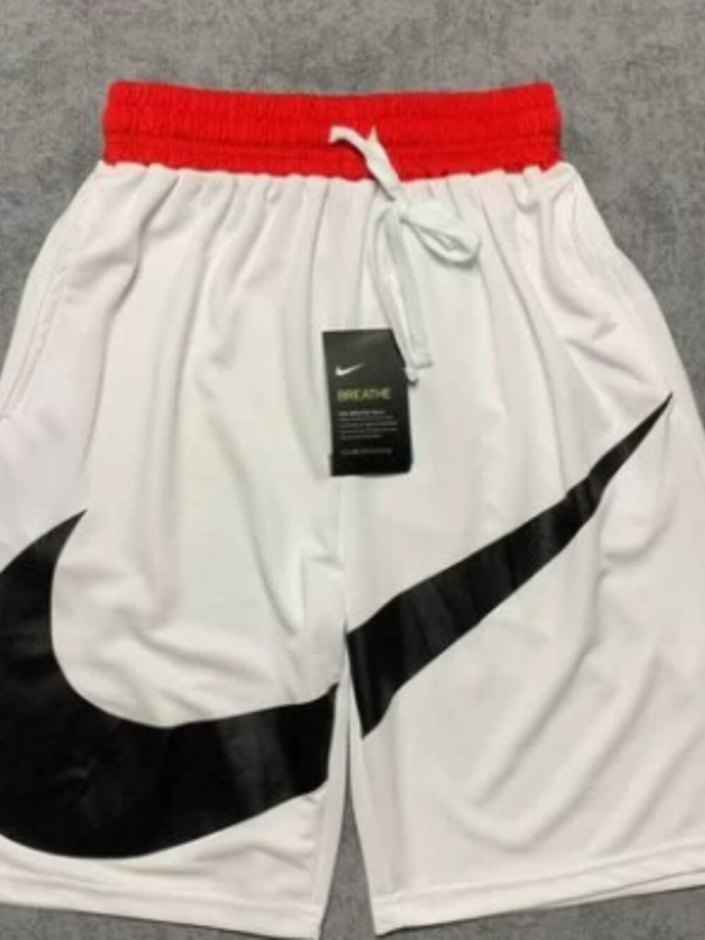 Nike Dri-FIT Breathe White Swoosh Basketball Shorts